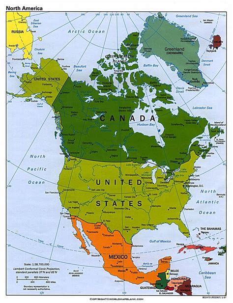 North America Political Map | Map of North America Political