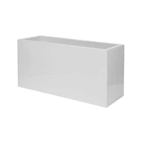 Amazon.com : Belmont Rectangle Fiberglass Planter Box, White, L:30" x W ...