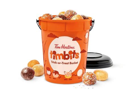 The new Tim Hortons Timbits® Trick-or-Treat Bucket comes filled with 31 Timbits® and is the ...