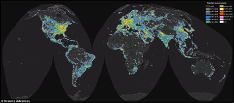 Interactive map reveals light pollution around the globe | Daily Mail Online