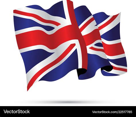 United kingdom waving flag Royalty Free Vector Image