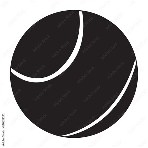 Isolated silhouette of a tennis ball, Vector illustration Stock Vector ...