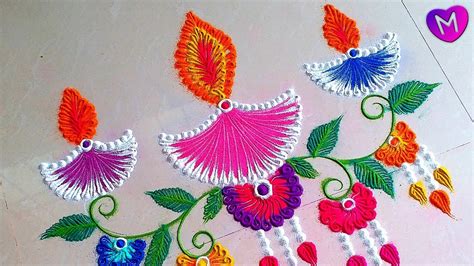 Diwali Rangoli Sketch at PaintingValley.com | Explore collection of ...