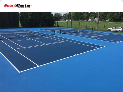 SportMaster tennis court surfaces in Ontario Canada - light blue and blue Pickleball Court ...