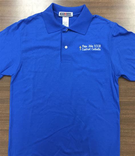 Pope John XXIII Central Catholic Royal Blue Embroidered Polos - Pope ...