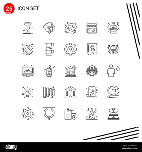 25 Universal Line Signs Symbols of art, store, computing, shop, rating ...