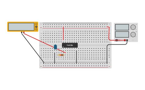 Circuit design 74LS04 (HEX INVERTER) NOT Gate - Tinkercad