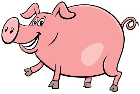 happy pig farm animal character cartoon illustration 1945351 Vector Art at Vecteezy