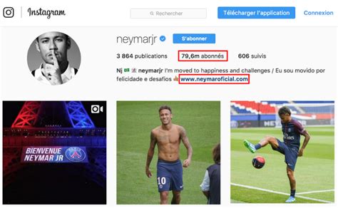 Neymar’s Instagram profile - link / review