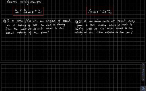 Relative velocity examples