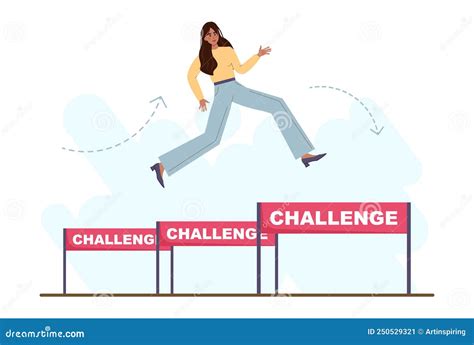 Challenge Concept. Business Character Overcoming Obstacles and Hurdles ...