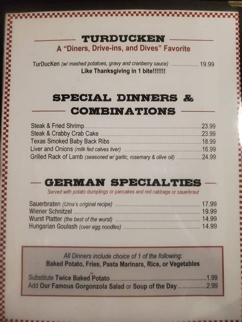 Menu at Alpine Steakhouse and Butcher Shop, Sarasota