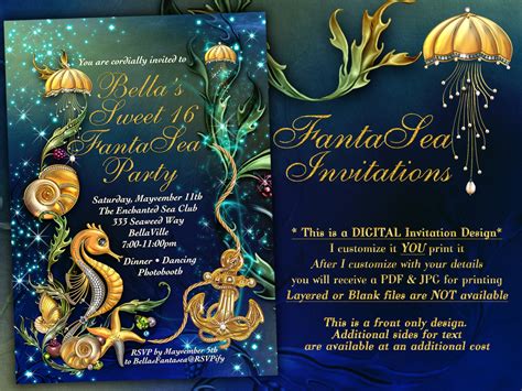 Nautical Theme Party Invitation Under the Sea Theme