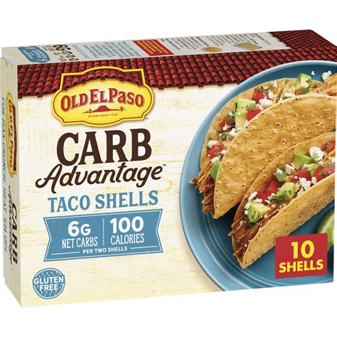 Old El Paso Carb Advantage Crunchy Taco Shells, 6g Net Carbs, 100 Calories, 10 Ct, 4.6 oz ...