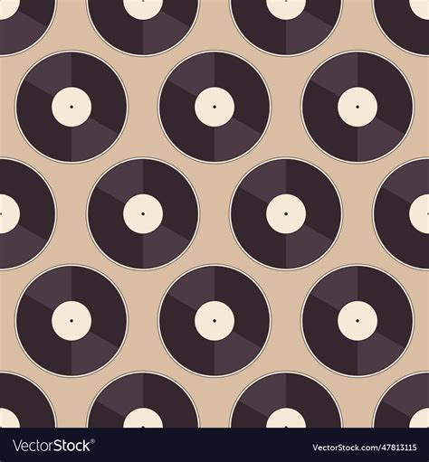 Vinyl records seamless pattern vinyl background Vector Image