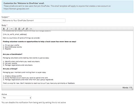 Customize Notifications: Email Templates – GivePulse