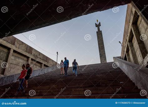 Cascade stairs, Yerevan editorial stock photo. Image of people - 117656573