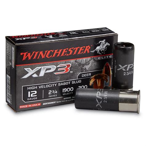 Winchester, 2 3/4" 12 Gauge, XP3 Slugs, 300 Grain, 5 Rounds - 121331 ...