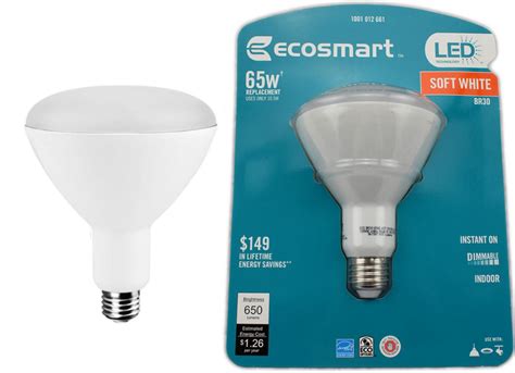 4 Pack EcoSmart 65W Equivalent LED Light Bulbs Soft White $6.98, 4 Pack 75 Watt $9.98 + Free ...