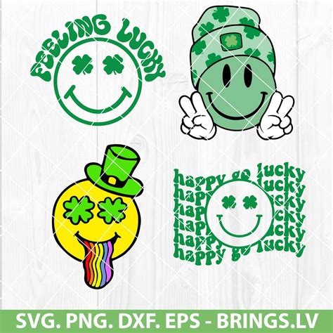 Shamrock Smiley Face SVG, St Patrick's Day SVG, Shamrock svg