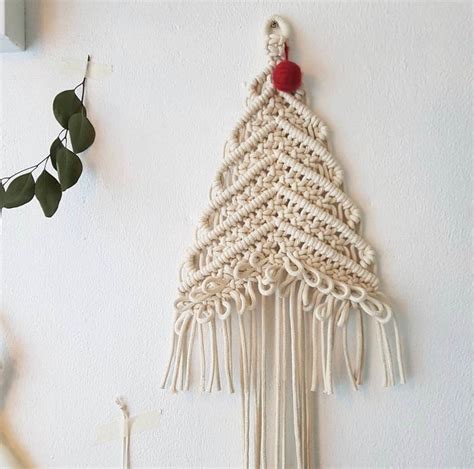 Macrame Christmas Tree Patterns Free Your Finished Piece Will Make A Unique Boho Tree Decoration ...