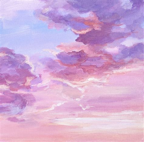 Acrylic Painting | Pink Sky | Purple painting, Art drawings simple, Sky ...