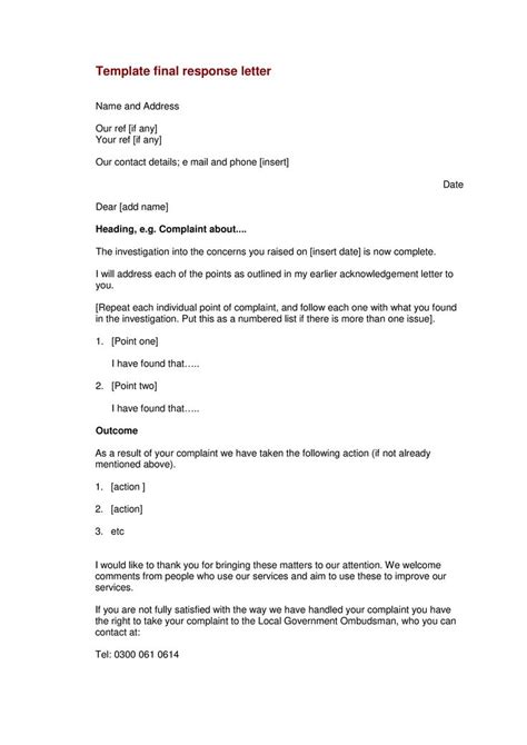 Effective Complaint Response Letter Sample