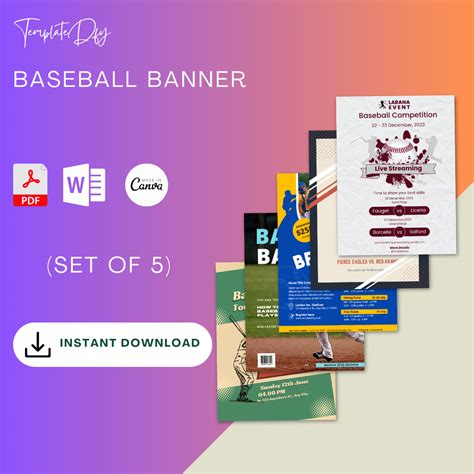 Baseball Banner Templates Printable in PDF & Word – Template1Minute