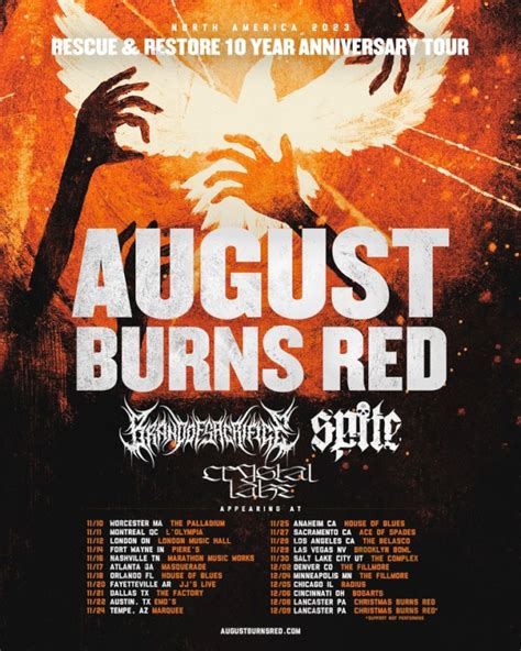 AUGUST BURNS RED Announces 'Rescue & Restore' 10th-Anniversary Tour For Fall 2023 - BLABBERMOUTH.NET