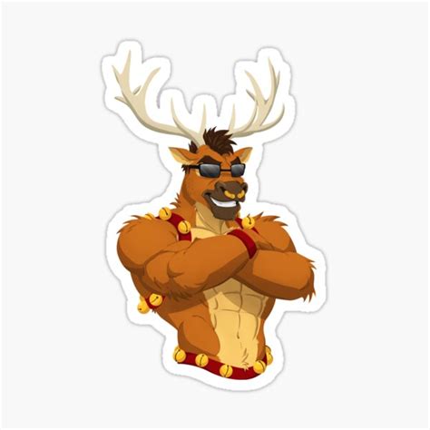 "Buff Reindeer Christmas Design" Sticker for Sale by 99Nightmare99 ...