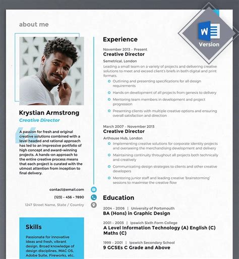 40 Best 2018's Creative Resume/CV Templates | Printable DOC Free Professional Resume Template ...