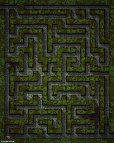 Hedge Maze - D&D Map for Roll20 And Tabletop - Dice Grimorium