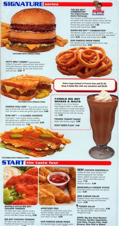 2007 Bob's Big Boy Menu (Page 1) | Fast food advertising, Retro recipes, Diner recipes