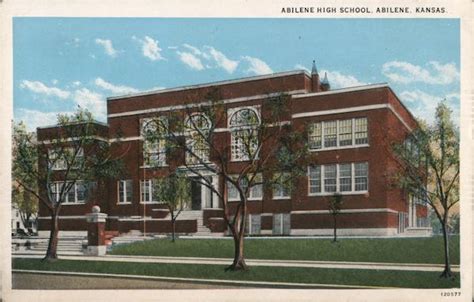 Abilene High School Kansas Postcard