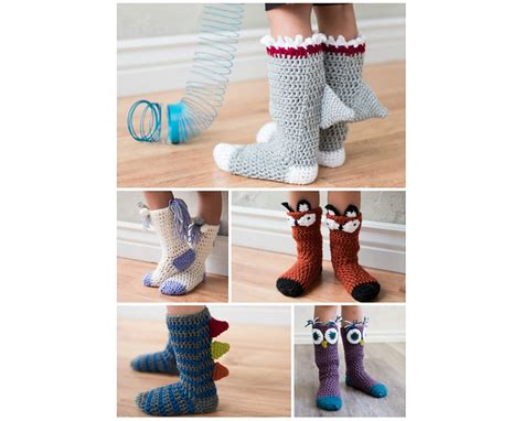 CROCHET PATTERN Animal Socks Collection Crochet Pattern for | Etsy