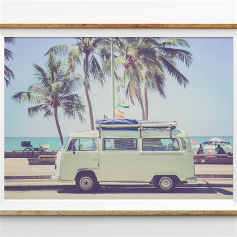 Surf Van Print Beach Wall Art Beach Decor California Wall Art - Etsy