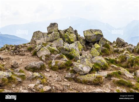 Tourist Route To Kasprowy Wierch. Rocky trail high in the mountains ...