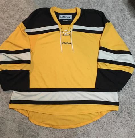 Reebok Boston Bruins Edge Uncrested Winter Classic Yellow Goalie Cut ...