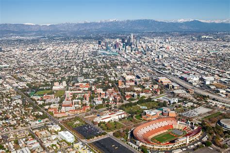 USC and the Los Angeles Memorial Coliseum | West Coast Aerial ...