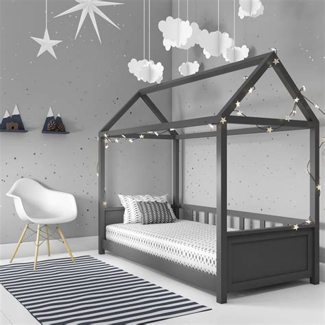 Coco House Bed Frame in Anthracite Grey | Furniture123 | House beds for kids, House frame bed ...