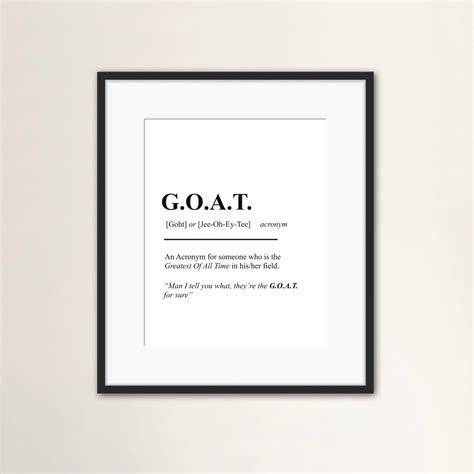 G.O.A.T Slang Definition Print Funny Wall Art Downloadable - Etsy