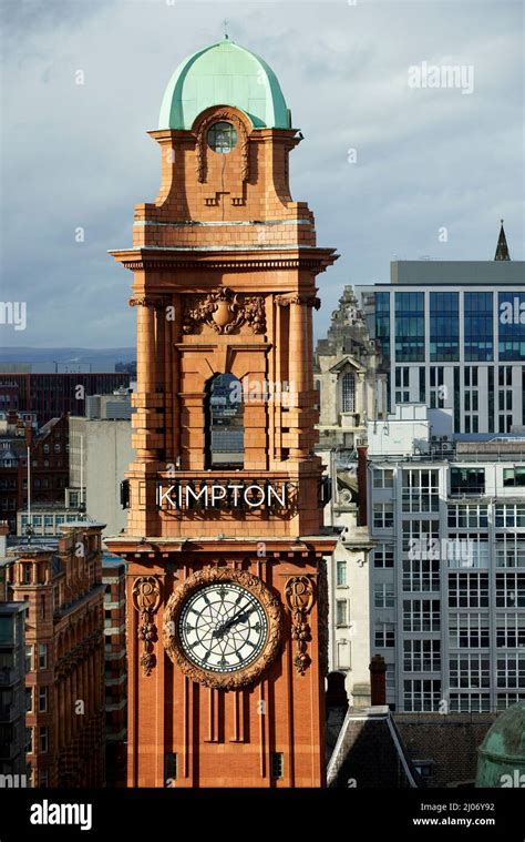 Manchester city centre skyline landmark Kimpton Hotel clock tower ...