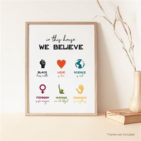 In This House We Believe Poster Black Lives Matter Sign BLM - Etsy