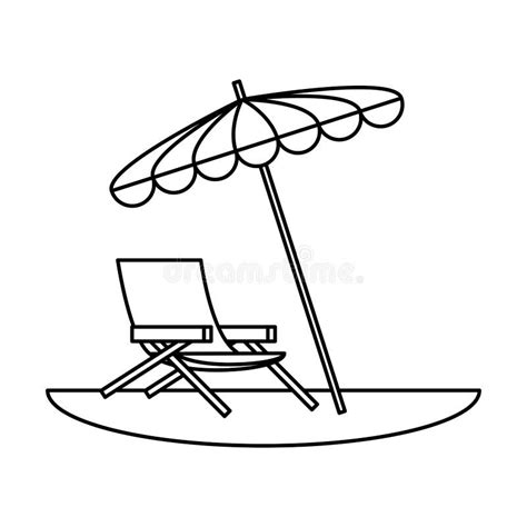 Chair beach and umbrella stock vector. Illustration of glowing - 21477171