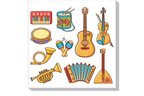 Musical instruments. Cartoon | Pre-Designed Illustrator Graphics ~ Creative Market