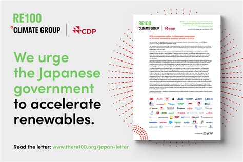 Global businesses urge Japanese Government to accelerate renewable energy goals | RE100