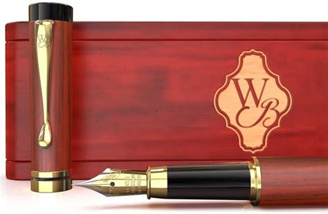 Wordsworth and Black's Calligraphy Pen - Luxury Wooden Bamboo Fountain Pen - Refillable Ink ...