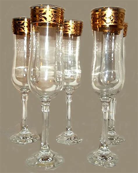 Italian Crafted Gold Rim Crystal Champagne Flutes by WoWitchofWest | Crystal champagne flutes ...