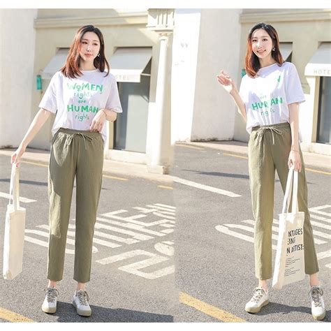 Korean's Fashion Daily Outfit Women's Attire Polyester Trouser Pants ...