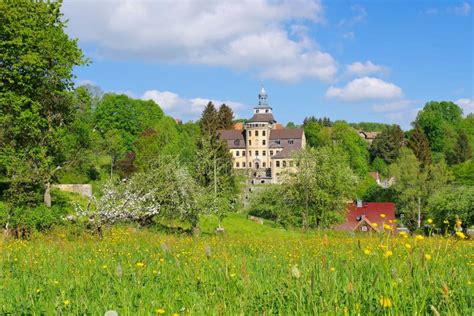 Zittau Mountains, the Hainewalde Palace in Spring Stock Image - Image ...